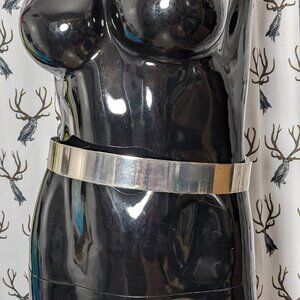 NWOT Solid Aluminum Metal Belt with Chain Closure